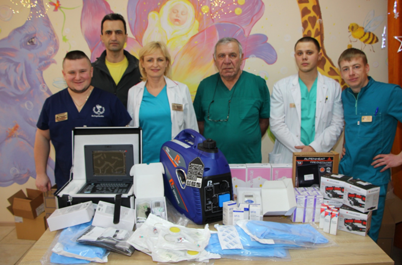 Laerdal Global Health's CarePlus wrap on a table in a hospital in Ukraine 