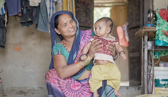 Rupanti Kori and Baby Ayush, during filming in Nepal.